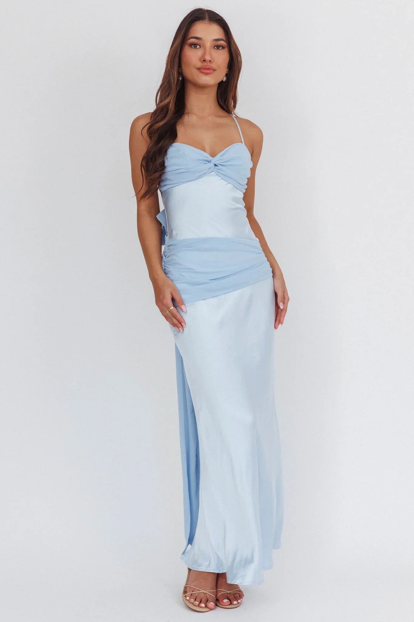 Arizona Sunset Criss-Cross Bow Back Dress Blue