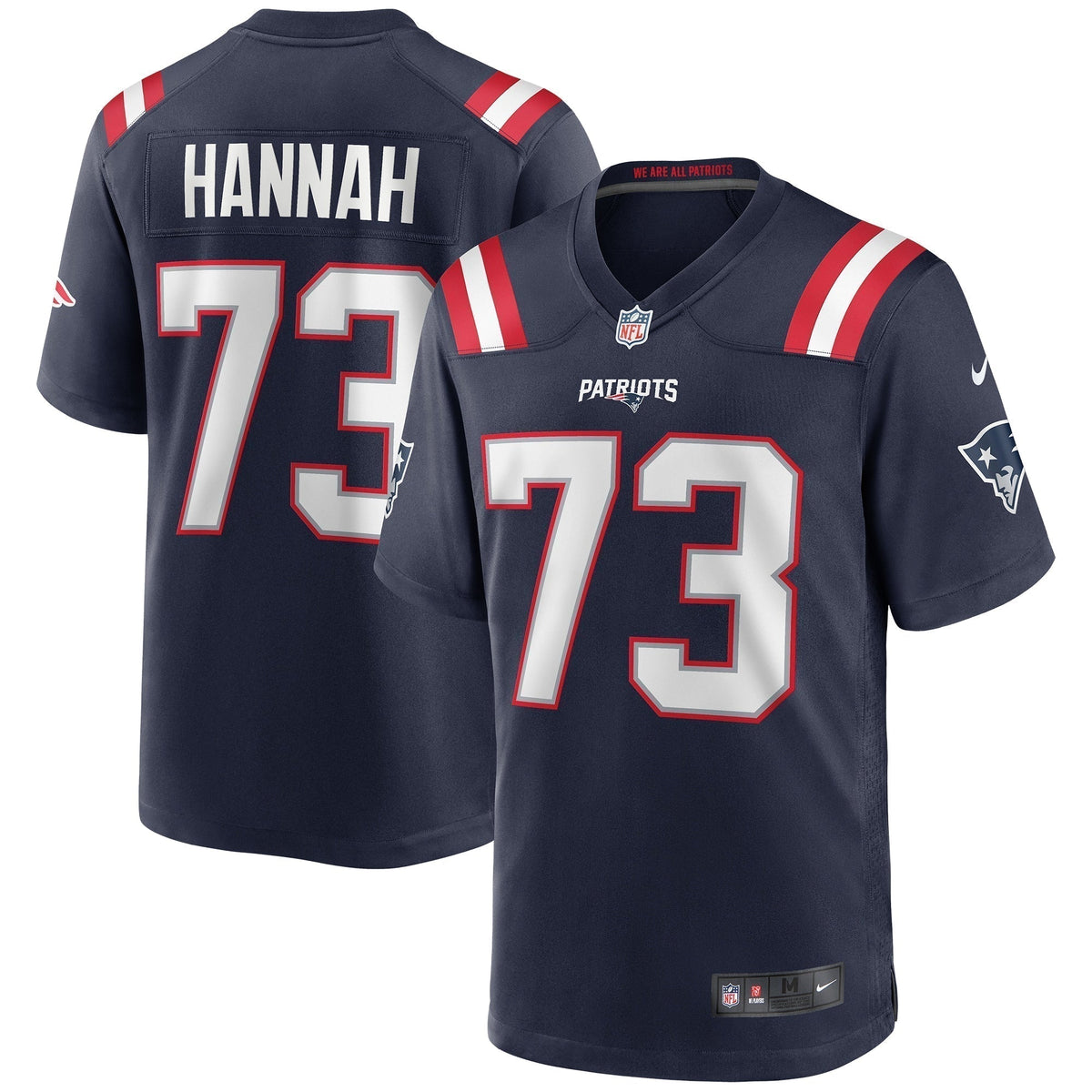 John Hannah New England Patriots Nike Game Retired   Jersey - Navy
