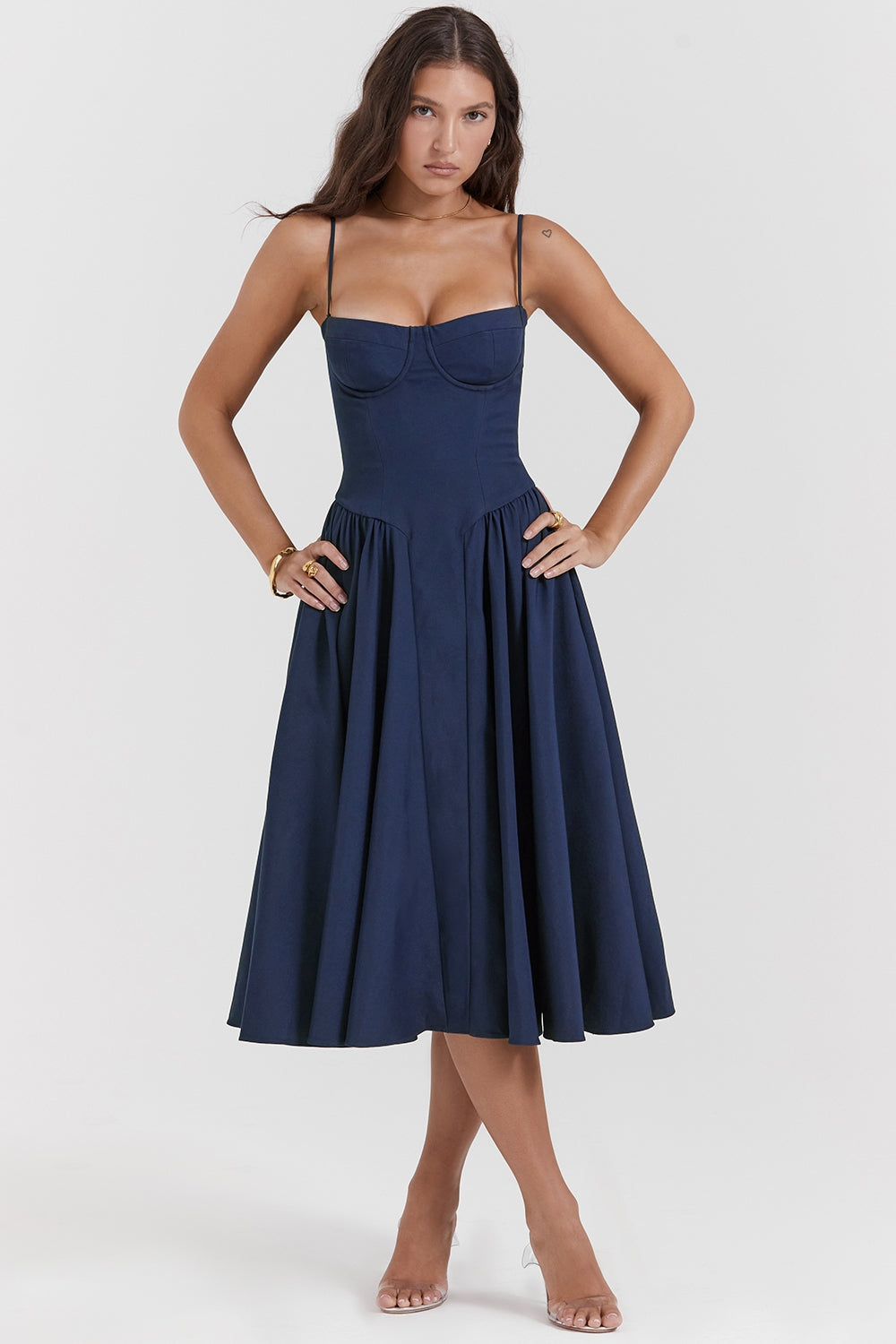 french navy corset sundress