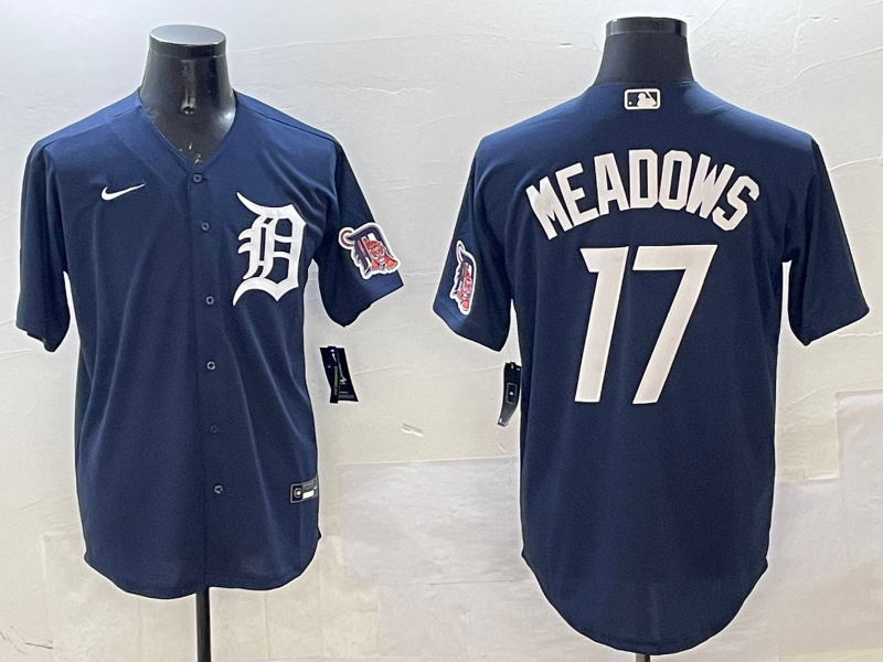 Men's Detroit Tigers Austin Meadows #17 Navy Replica Player Jersey