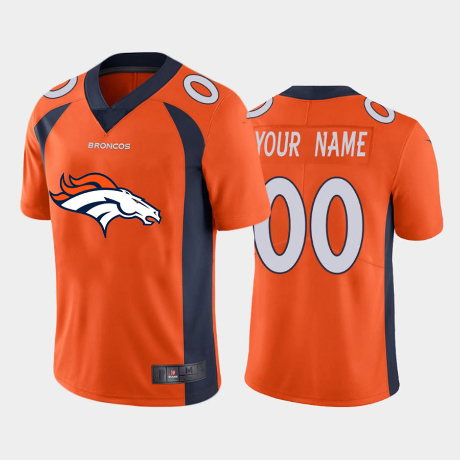 Custom1 Denver Broncos Orange Team Big Logo Vapor Untouchable Limited Jersey1 Stitched Jersey1 American Football Jerseys