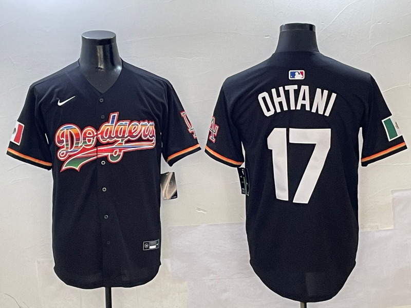 Men's Los Angeles Dodgers Shohei Ohtani #17 Black Team Jersey