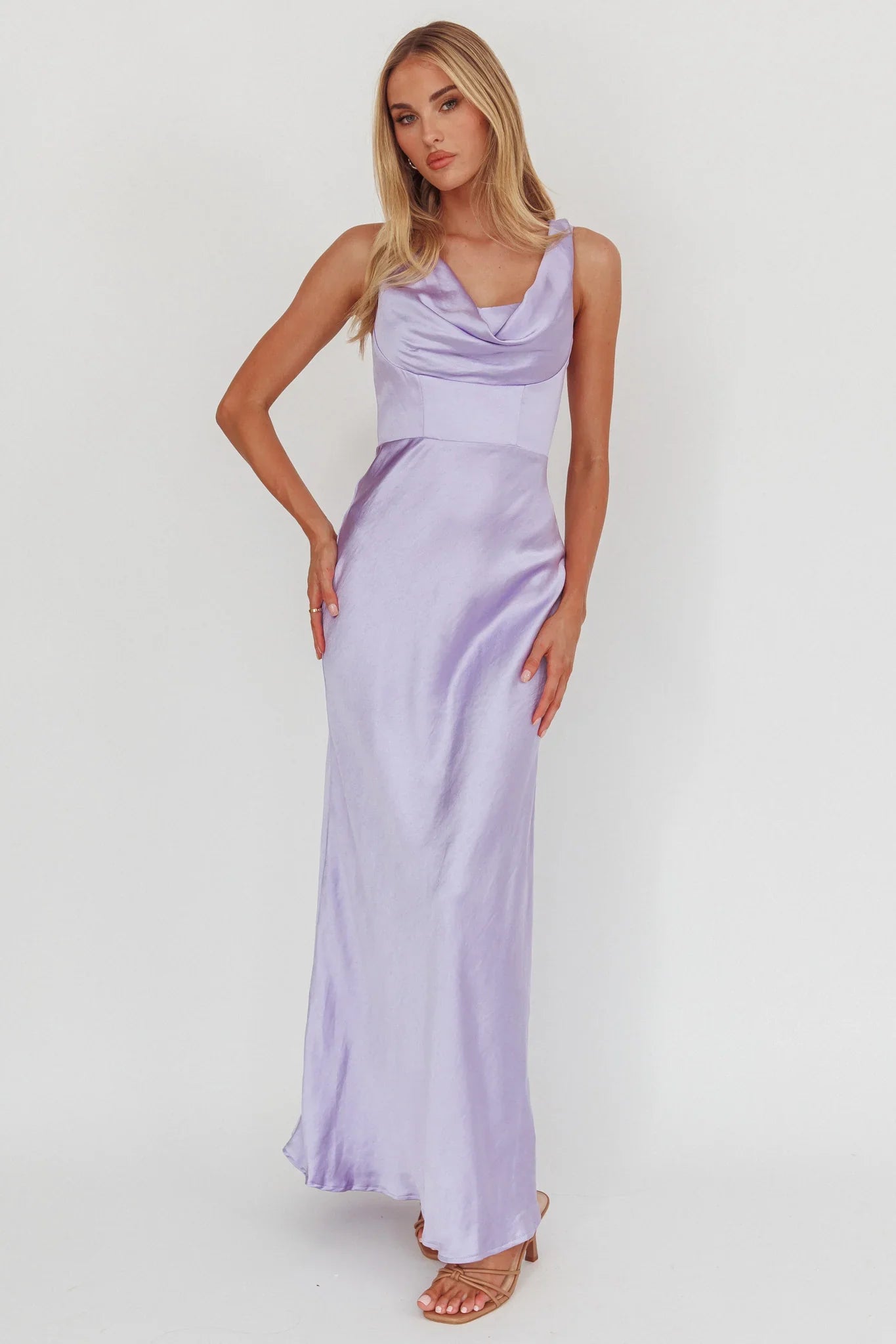 Lainy Cowl Bust Maxi Dress Lilac