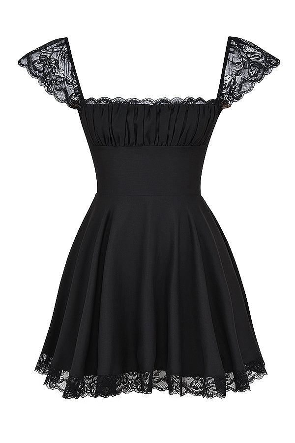 black a-line mini dress
