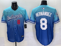 Men's Los Angeles Dodgers Enrique Hernandez #8 Blue Game Player Jersey