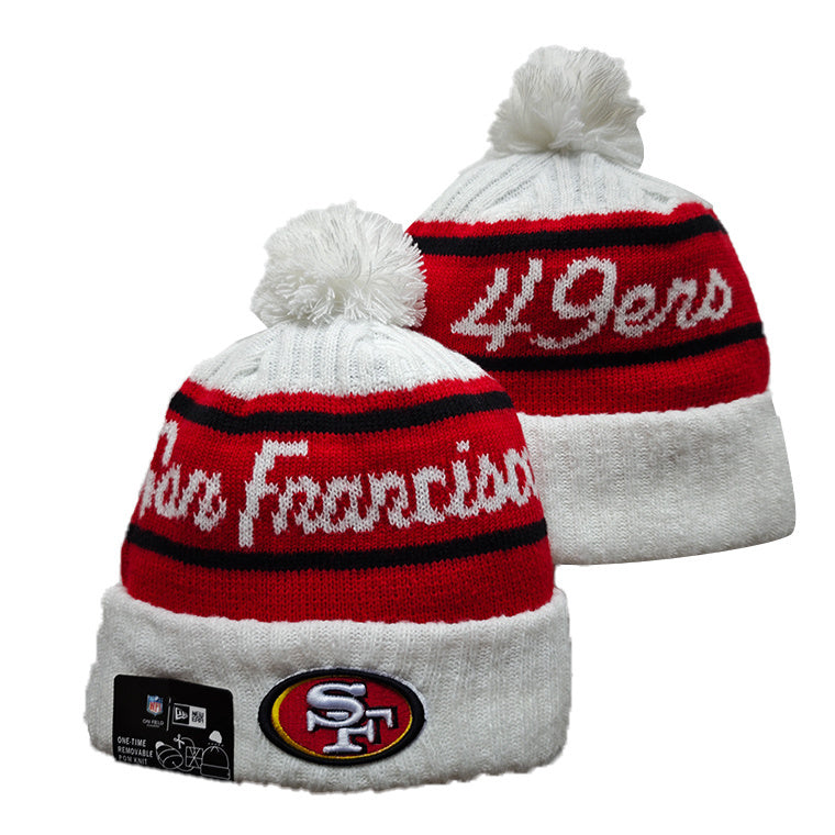 San Francisco 49ers Pom Knit Hat-Gray