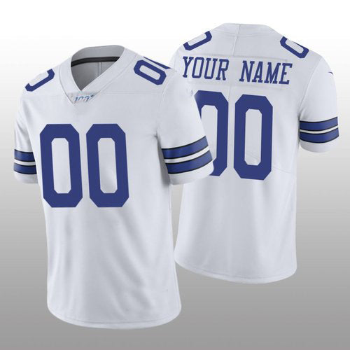Custom1 Dallas Cowboys White Vapor Limited 100th Season Jersey1 Stitched Jersey1 Football Jerseys