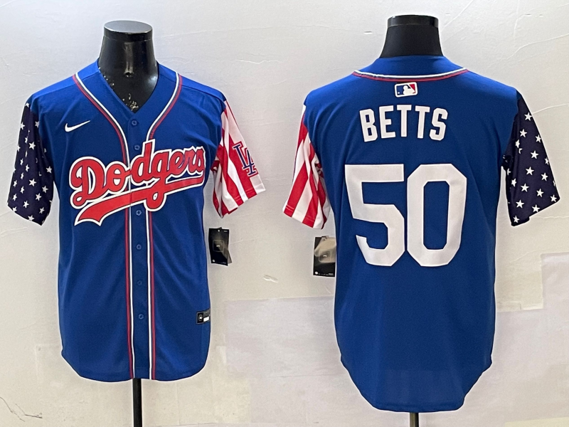 Men's Los Angeles Dodgers Mookie Betts #50 Royal Player Jersey