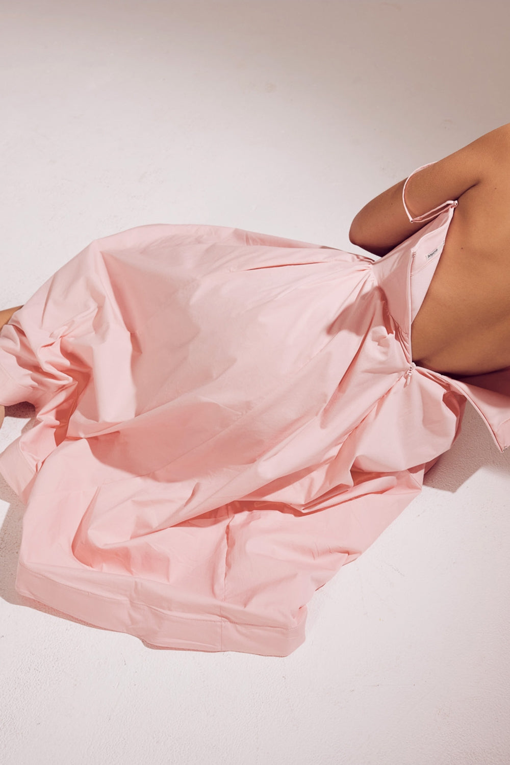 rose pink cotton corset sundress