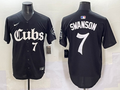 Men's Chicago Cubs Dansby Swanson #7 Black Replica Player Jersey