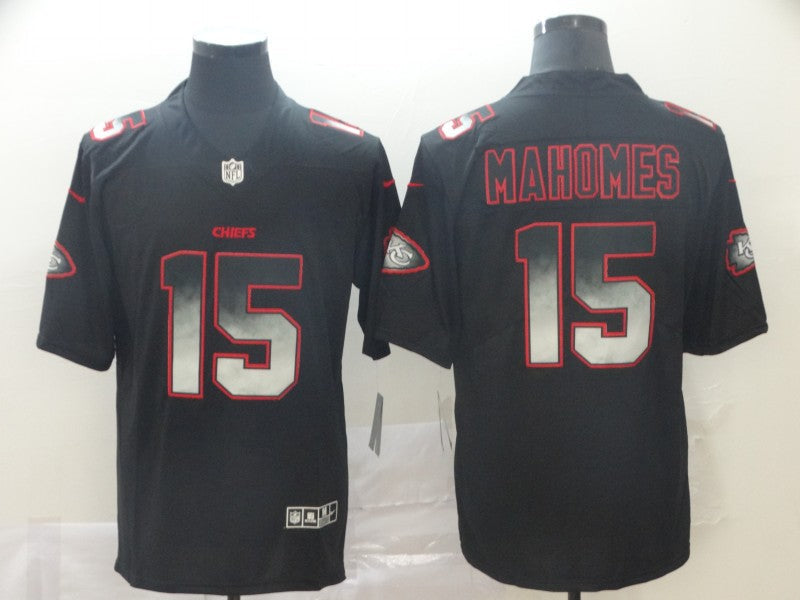 Men's Kansas City Chiefs Patrick Mahomes Black Authentic Game Jersey1