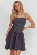 Jorena A-Line Mini Dress Graphite