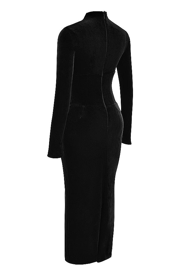 black velvet corset dress