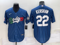 Men's Los Angeles Dodgers Clayton Kershaw #22 Blue Stitched Game Jersey1
