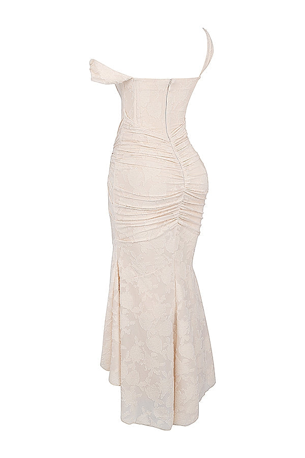 vintage cream floral maxi dress