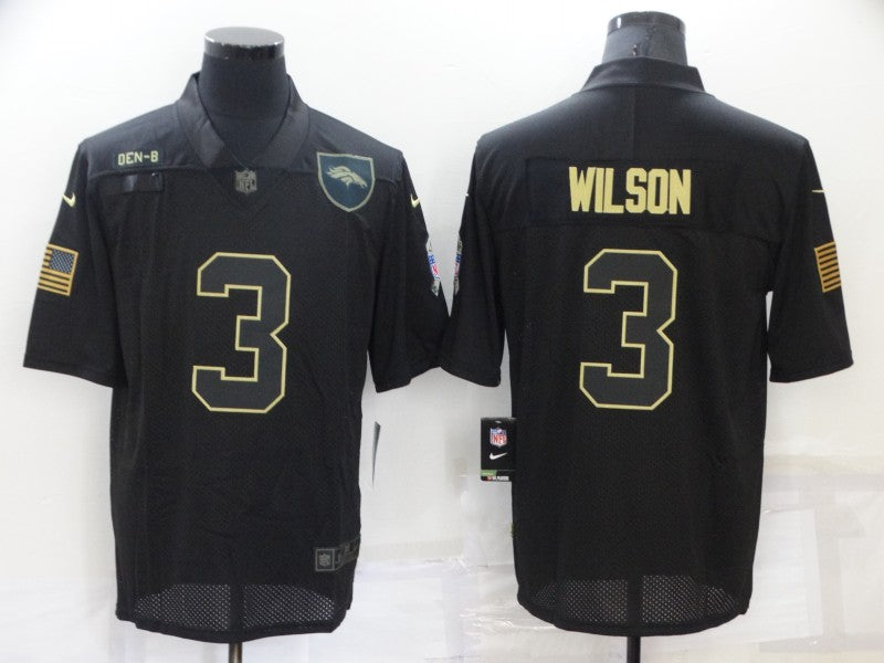 Men's Denver Broncos Russell Wilson #3 Black Game Jersey1