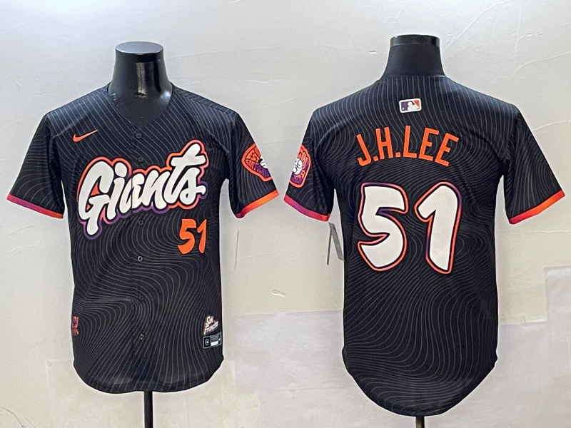 Men's San Francisco Giants Jung Hoo Lee #51 Black 2025 City Connect Limited Player Jersey