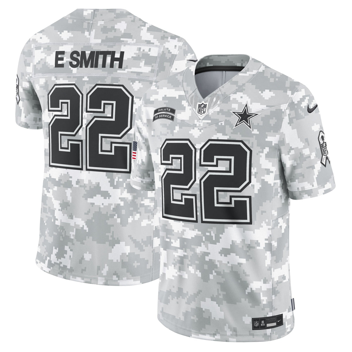 Emmitt Smith Dallas Cowboys Nike 2024 Salute to Service Retired   Limited Jersey - Arctic Camo