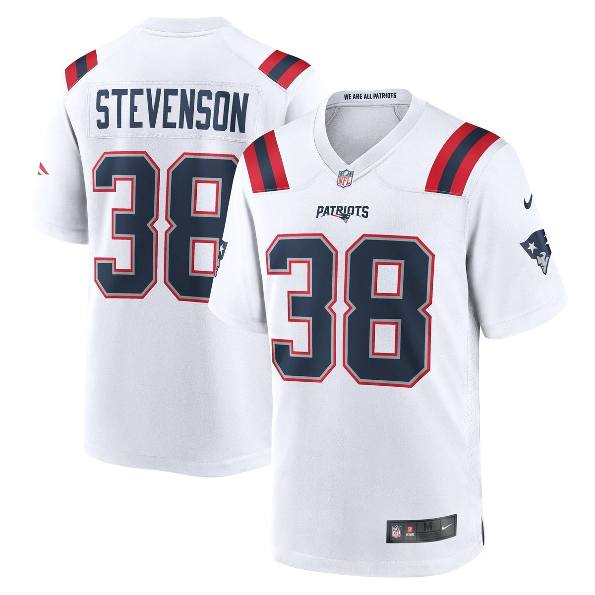 Rhamondre Stevenson New England Patriots Nike Game   Jersey - White