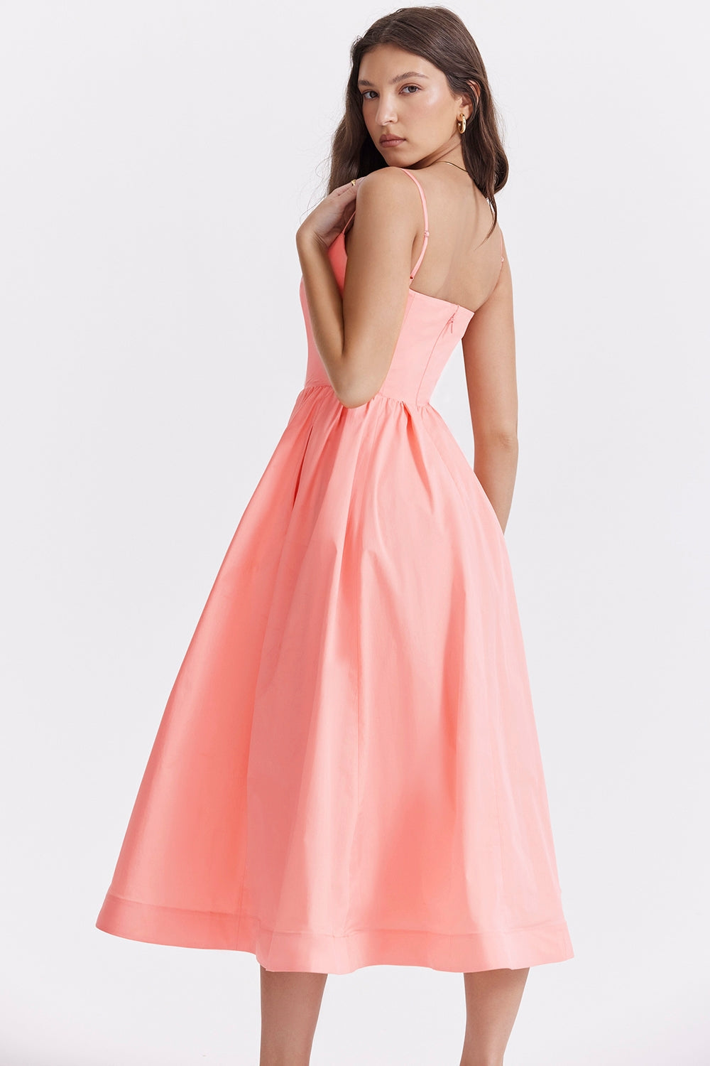 apricot corset sundress