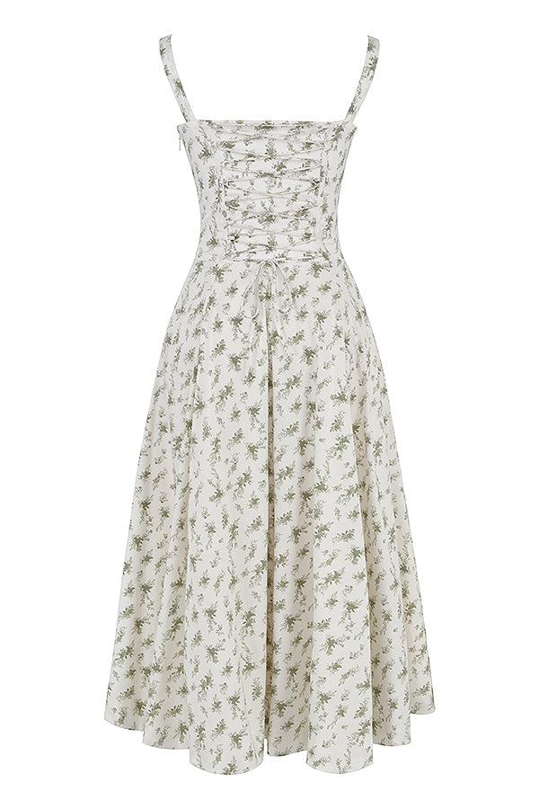 garden print bustier sundress