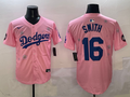 Men's Los Angeles Dodgers Will Smith #16 Pink Replica Player Jersey
