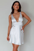Mad About You Criss-Cross Back Mini Dress Silver