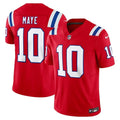 New England Patriots Drake Maye #10 Nike Red 2025 F.U.S.E. NFL Limited Jersey